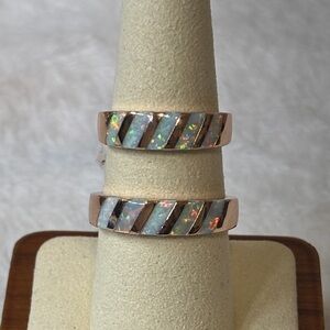 Opal Band Ring 18k Rose Gold Filled
